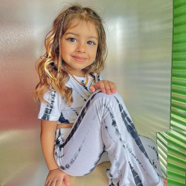 Children's Clothing Suit New Ins Style Children Clothing Girls Suit Printing Short-Sleeved Suit - Image 4