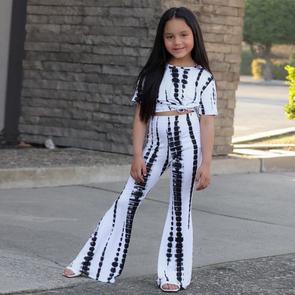 Children's Clothing Suit New Ins Style Children Clothing Girls Suit Printing Short-Sleeved Suit - Image 2