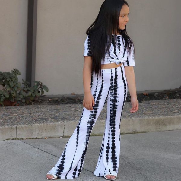 Children's Clothing Suit New Ins Style Children Clothing Girls Suit Printing Short-Sleeved Suit - Image 3