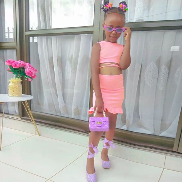 Children's Clothing Girls Vest Set Ins Style Children Clothing Ruffle Skirt Suit - Image 4