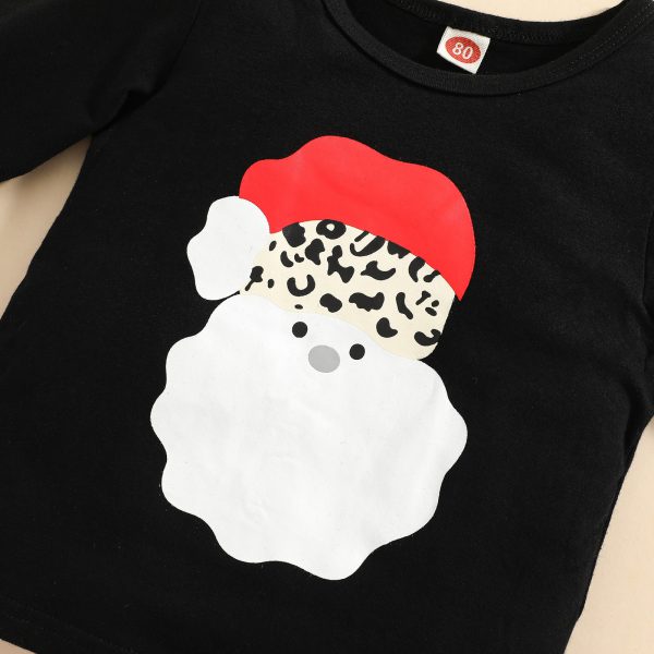 3pcs sets Christmas Girls Clothes Santa Claus Pattern Tops Mixed Color Mesh Tutu Skirt Dress Dots Pants Children Clothing - Image 3
