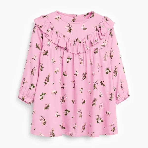 V-TREE Cute Baby Girl Dresses Floral Printed Toddler Kid Long-sleeved Dress Children Clothing - Image 3