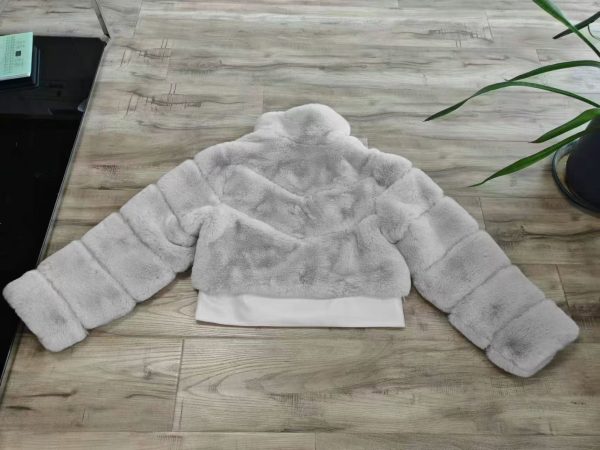 European and American jacket short style stand up collar spliced long sleeved jacket women's clothing - Image 7