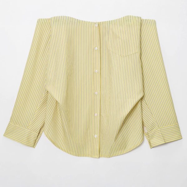 Women's Clothing Striped Loose Shantung Shirt - Image 4