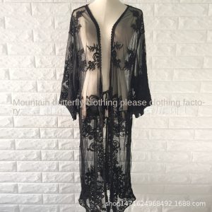 Sunscreen Top Loose Bikini Sheer Lace Blouse Women's Clothing