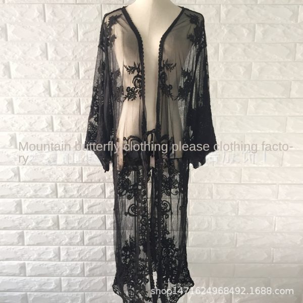 Sunscreen Top Loose Bikini Sheer Lace Blouse Women's Clothing