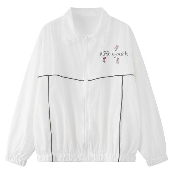 Lace Collar Protection Jacket for Women Thin Sports Clothing - Image 2