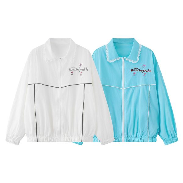 Lace Collar Protection Jacket for Women Thin Sports Clothing - Image 3