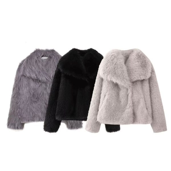 European and American style women's clothing new style lapel short jacket coat - Image 4